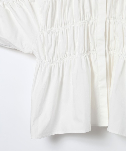 JEANASIS(ジーナシス)の「【eL】Shirring Gather Shirt/577377(シャツ/ブラウス・レディース・ホワイト/ブラック・FREE)」の17枚目の写真