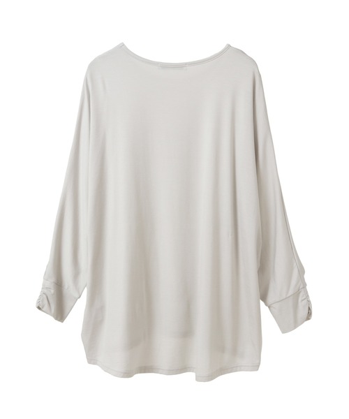 Julier Yoga and Relax（ジュリエヨガアンドリラックス）の「Julier エコリヨセルハーフスリーブプルオーバー（Tシャツ/カットソー・レディース・ラベンダー/ライトグレー/ブラック・FREE）」の4枚目の写真