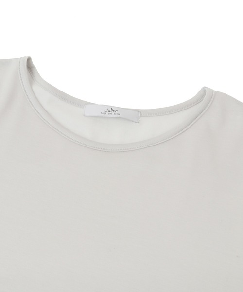 Julier Yoga and Relax（ジュリエヨガアンドリラックス）の「Julier エコリヨセルハーフスリーブプルオーバー（Tシャツ/カットソー・レディース・ラベンダー/ライトグレー/ブラック・FREE）」の5枚目の写真