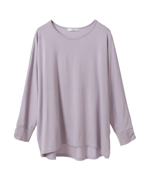 Julier Yoga and Relax（ジュリエヨガアンドリラックス）の「Julier エコリヨセルハーフスリーブプルオーバー（Tシャツ/カットソー・レディース・ラベンダー/ライトグレー/ブラック・FREE）」の13枚目の写真