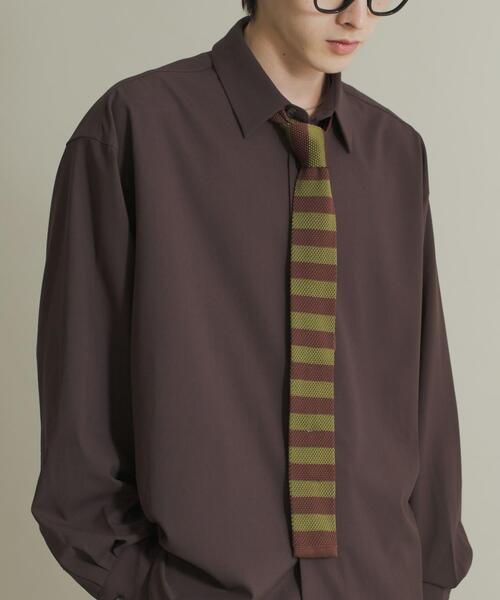 SENSE OF PLACE by URBAN RESEARCH（センスオブプレイスバイアーバンリサーチ）の「ボーダーニットタイ（ネクタイ・メンズ・ブラック/グリーン・ONE）」の3枚目の写真