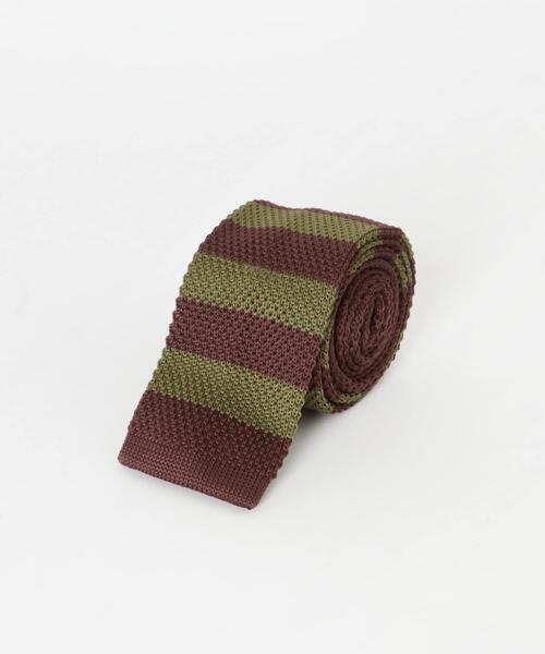 SENSE OF PLACE by URBAN RESEARCH（センスオブプレイスバイアーバンリサーチ）の「ボーダーニットタイ（ネクタイ・メンズ・ブラック/グリーン・ONE）」の7枚目の写真