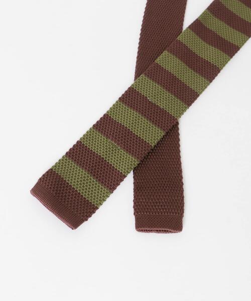 SENSE OF PLACE by URBAN RESEARCH（センスオブプレイスバイアーバンリサーチ）の「ボーダーニットタイ（ネクタイ・メンズ・ブラック/グリーン・ONE）」の4枚目の写真