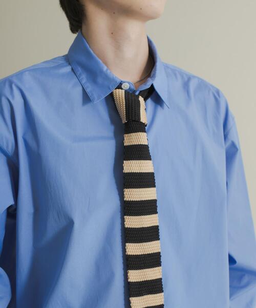 SENSE OF PLACE by URBAN RESEARCH（センスオブプレイスバイアーバンリサーチ）の「ボーダーニットタイ（ネクタイ・メンズ・ブラック/グリーン・ONE）」の2枚目の写真