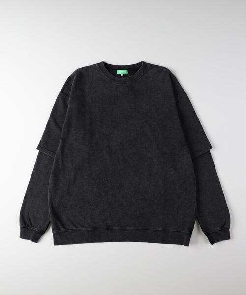 Right-on(ライトオン)の「Refurbish(リファービッシュ)【メンズ】スノーウォッシュフェイクレイヤードロングスリーブTシャツ(Tシャツ/カットソー・メンズ・サックスブルー/オリーブ/ブラック・M/L/XL)」の16枚目の写真