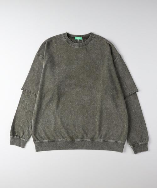 Right-on(ライトオン)の「Refurbish(リファービッシュ)【メンズ】スノーウォッシュフェイクレイヤードロングスリーブTシャツ(Tシャツ/カットソー・メンズ・サックスブルー/オリーブ/ブラック・M/L/XL)」の19枚目の写真