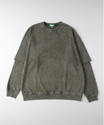Right-on（ライトオン）の「Refurbish(リファービッシュ)【メンズ】スノーウォッシュフェイクレイヤードロングスリーブTシャツ（Tシャツ/カットソー）」