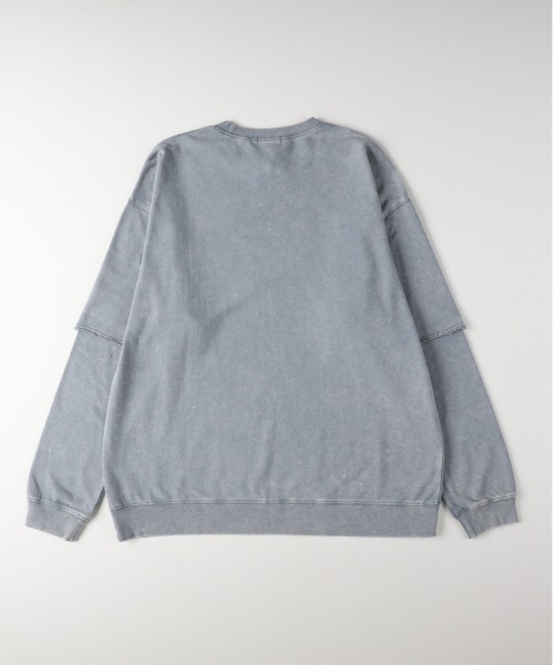 Right-on(ライトオン)の「Refurbish(リファービッシュ)【メンズ】スノーウォッシュフェイクレイヤードロングスリーブTシャツ(Tシャツ/カットソー・メンズ・サックスブルー/オリーブ/ブラック・M/L/XL)」の9枚目の写真