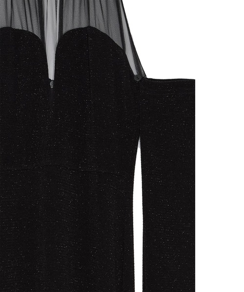 セール】【LEJA LUXE】2WAYシアーネックビジューデザインブラック