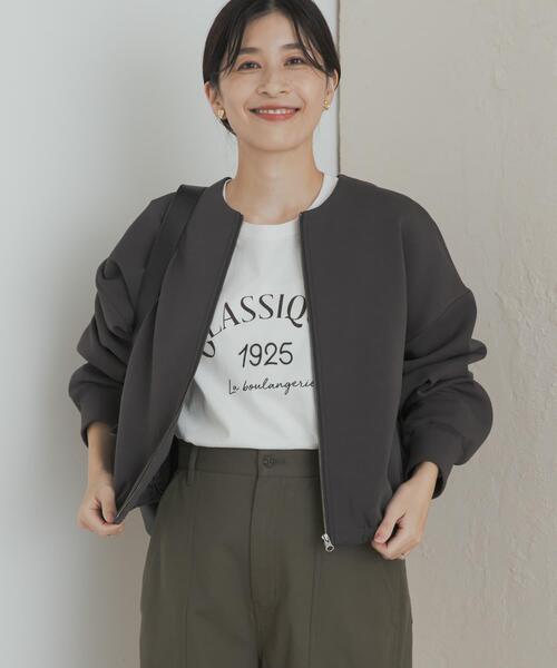 URBAN RESEARCH DOORS（アーバンリサーチドアーズ）の「ダンボールZIPカーディガン（カーディガン/ボレロ・レディース・チャコールグレー/ブラック/ゴールド・MEDIUM）」の3枚目の写真