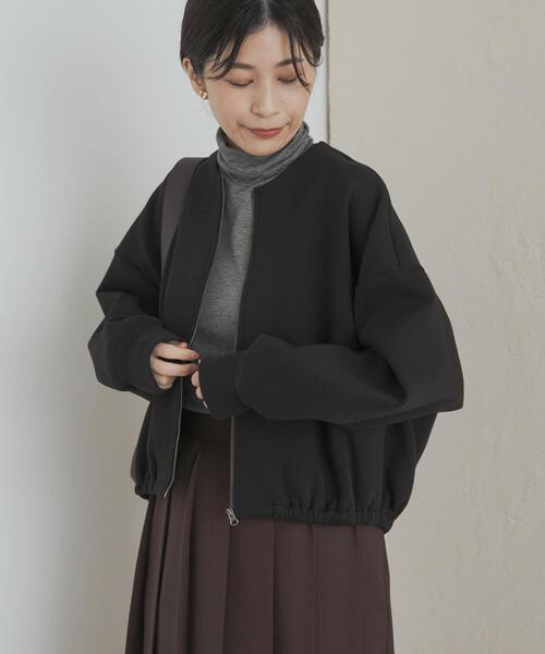 URBAN RESEARCH DOORS（アーバンリサーチドアーズ）の「ダンボールZIPカーディガン（カーディガン/ボレロ・レディース・チャコールグレー/ブラック/ゴールド・MEDIUM）」の2枚目の写真