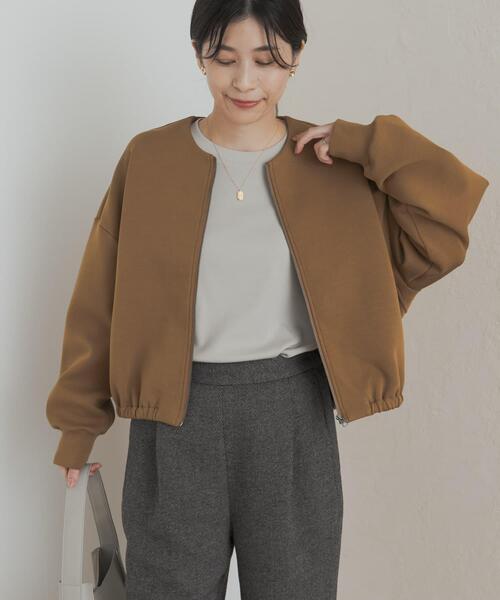 URBAN RESEARCH DOORS（アーバンリサーチドアーズ）の「ダンボールZIPカーディガン（カーディガン/ボレロ・レディース・チャコールグレー/ブラック/ゴールド・MEDIUM）」の4枚目の写真