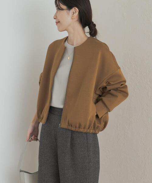 URBAN RESEARCH DOORS（アーバンリサーチドアーズ）の「ダンボールZIPカーディガン（カーディガン/ボレロ・レディース・チャコールグレー/ブラック/ゴールド・MEDIUM）」の7枚目の写真