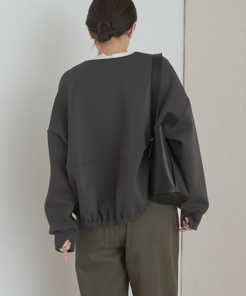 URBAN RESEARCH DOORS（アーバンリサーチドアーズ）の「ダンボールZIPカーディガン（カーディガン/ボレロ・レディース・チャコールグレー/ブラック/ゴールド・MEDIUM）」の13枚目の写真