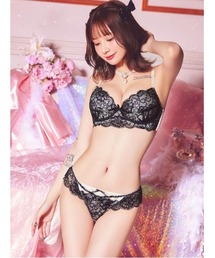 DRW（ドロー）の「ロマンスレーシィコードブラジャー&フルバックショーツ（ブラ&ショーツ）」