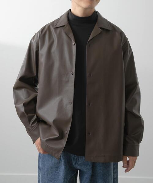ITEMS URBANRESEARCH(アイテムズ アーバンリサーチ)の「F.L. Open Collar Shirts(シャツ/ブラウス・メンズ・ブラウン/ブラック・MEDIUM/LARGE)」の3枚目の写真