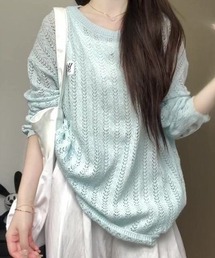 メッシュニットセーター