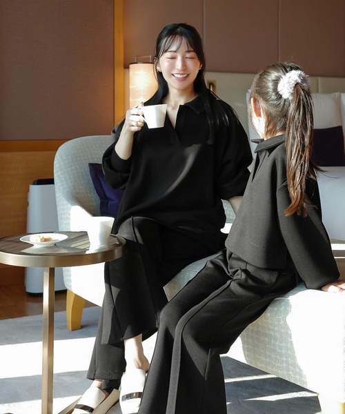 KOBE LETTUCE（コウベレタス）の「[ Yuumiさんコラボ ] ダンボールフレアスウェットパンツ（スウェットパンツ・レディース・オフホワイト/グレイッシュベージュ/ブラック/ネイビー・M-Short/M-Long）」の11枚目の写真