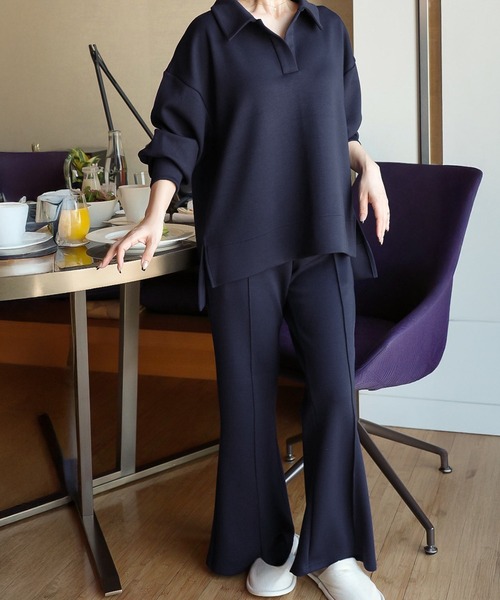 KOBE LETTUCE（コウベレタス）の「[ Yuumiさんコラボ ] ダンボールフレアスウェットパンツ（スウェットパンツ・レディース・オフホワイト/グレイッシュベージュ/ブラック/ネイビー・M-Short/M-Long）」の14枚目の写真