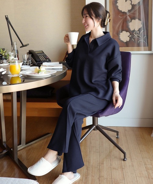 KOBE LETTUCE（コウベレタス）の「[ Yuumiさんコラボ ] ダンボールフレアスウェットパンツ（スウェットパンツ・レディース・オフホワイト/グレイッシュベージュ/ブラック/ネイビー・M-Short/M-Long）」の15枚目の写真