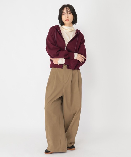 studio CLIP(スタディオクリップ)の「【daily CLIP】コンパクトZIPパーカー(パーカー・レディース・ライトイエロー/カーキ/チェリーレッド・FREE)」の6枚目の写真