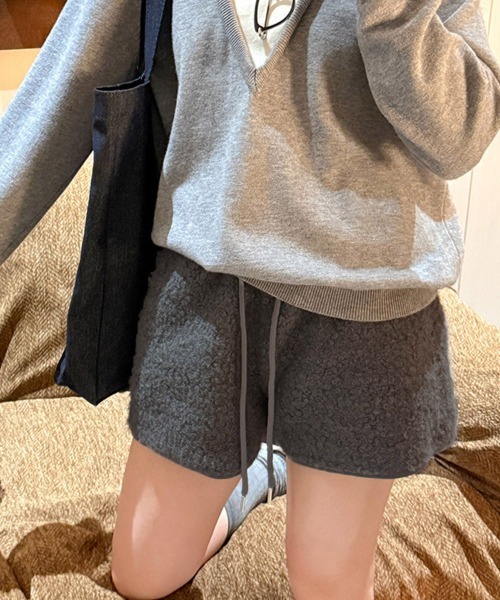 Miniministore（ミニミニストア）の「ボアショートパンツ もこもこルームパンツ（その他パンツ・レディース・ダークグレー/オフホワイト/ブラック/ブラウン・FREE）」の3枚目の写真