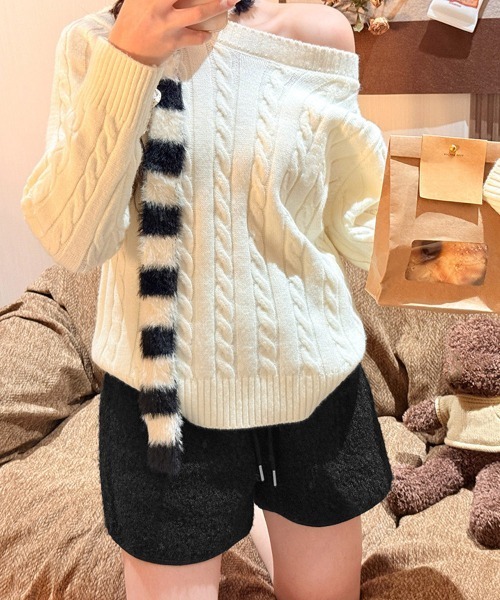 Miniministore（ミニミニストア）の「ボアショートパンツ もこもこルームパンツ（その他パンツ・レディース・ダークグレー/オフホワイト/ブラック/ブラウン・FREE）」の20枚目の写真