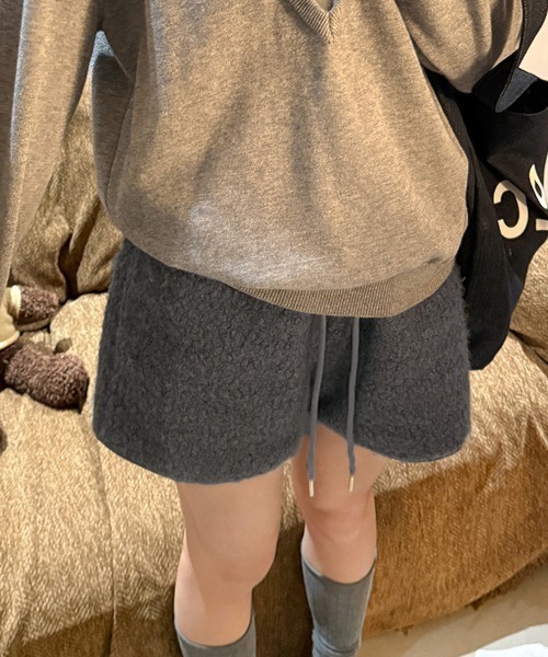 Miniministore（ミニミニストア）の「ボアショートパンツ もこもこルームパンツ（その他パンツ・レディース・ダークグレー/オフホワイト/ブラック/ブラウン・FREE）」の16枚目の写真