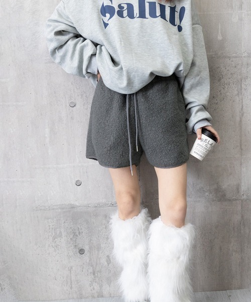 Miniministore（ミニミニストア）の「ボアショートパンツ もこもこルームパンツ（その他パンツ・レディース・ダークグレー/オフホワイト/ブラック/ブラウン・FREE）」の13枚目の写真