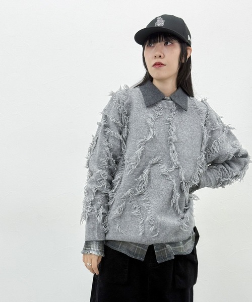 MODE NORM CORE] ジグザグフリンジプルオーバー（ニット/セーター