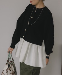 ペプラム ドッキング スポンディシュ ニットカーディガン