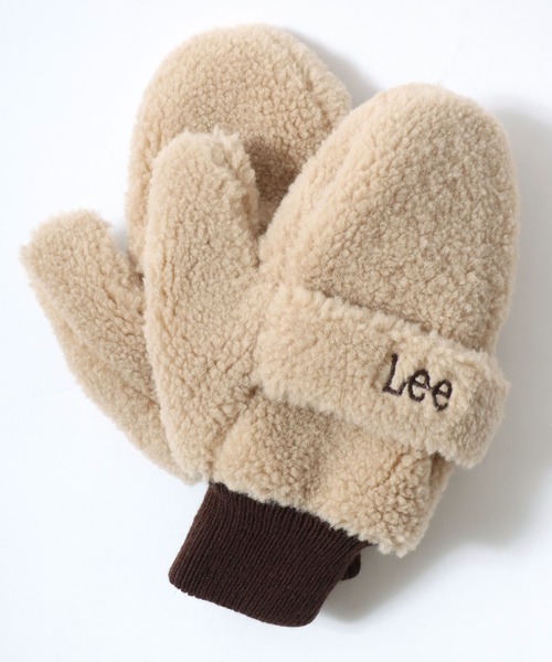 Lee(リー)の「Lee/リー Boa Gloves/ミトン ボアグローブ/手袋/2WAY 指出し/レディース メンズ(手袋・レディース・チャコール/ベージュ/ブルー/ピンク・M)」の3枚目の写真
