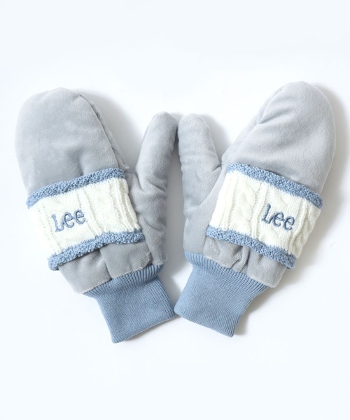 Lee(リー)の「Lee/リー Boa Gloves/ミトン ボアグローブ/手袋/2WAY 指出し/レディース メンズ(手袋・レディース・チャコール/ベージュ/ブルー/ピンク・M)」の9枚目の写真