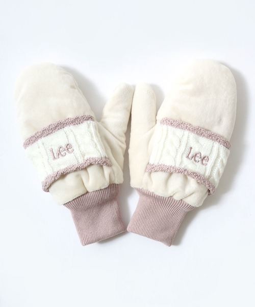 Lee(リー)の「Lee/リー Boa Gloves/ミトン ボアグローブ/手袋/2WAY 指出し/レディース メンズ(手袋・レディース・チャコール/ベージュ/ブルー/ピンク・M)」の11枚目の写真