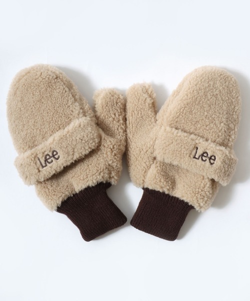 Lee(リー)の「Lee/リー Boa Gloves/ミトン ボアグローブ/手袋/2WAY 指出し/レディース メンズ(手袋・レディース・チャコール/ベージュ/ブルー/ピンク・M)」の7枚目の写真