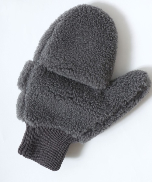 Lee(リー)の「Lee/リー Boa Gloves/ミトン ボアグローブ/手袋/2WAY 指出し/レディース メンズ(手袋・レディース・チャコール/ベージュ/ブルー/ピンク・M)」の17枚目の写真
