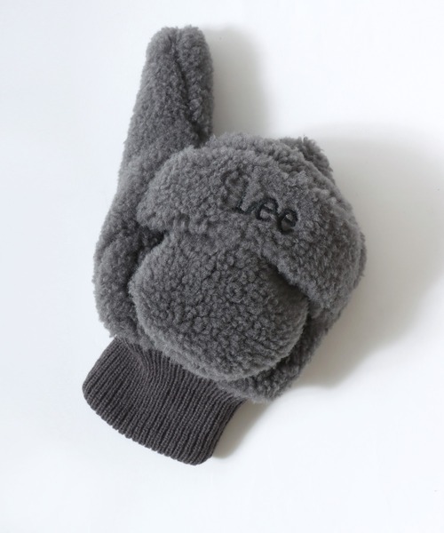 Lee(リー)の「Lee/リー Boa Gloves/ミトン ボアグローブ/手袋/2WAY 指出し/レディース メンズ(手袋・レディース・チャコール/ベージュ/ブルー/ピンク・M)」の14枚目の写真