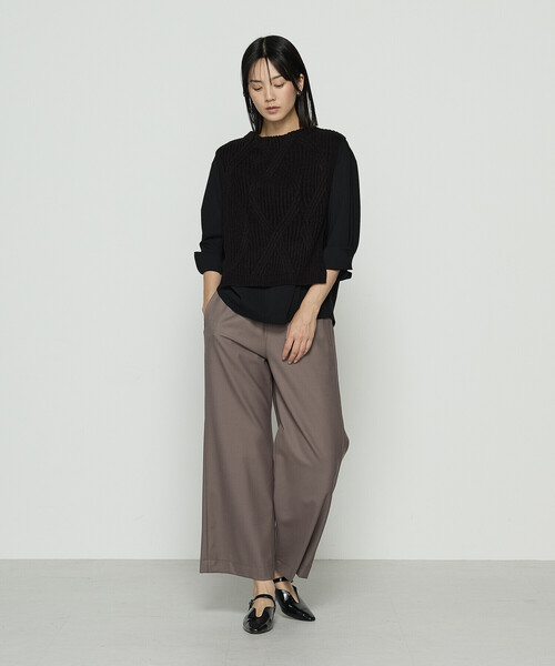 Gabardine K.T(ギャバジンケーティー)の「パウダーツイルストレッチ ワイドパンツ(その他パンツ・レディース・モカ/チャコール/ブラック・7号/11号/9号)」の12枚目の写真