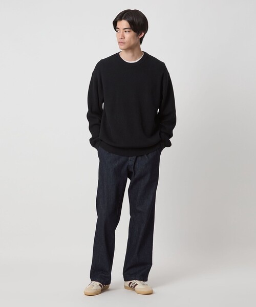 green label relaxing（グリーンレーベルリラクシング）の「コットン アゼ クルーネック ニット（ニット/セーター・メンズ・グレー系/レッド/ブラック/ダークブラウン・S/M/L/XL）」の10枚目の写真