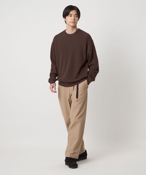 green label relaxing（グリーンレーベルリラクシング）の「コットン アゼ クルーネック ニット（ニット/セーター・メンズ・グレー系/レッド/ブラック/ダークブラウン・S/M/L/XL）」の16枚目の写真