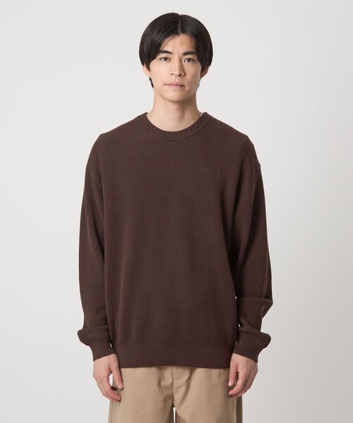 green label relaxing（グリーンレーベルリラクシング）の「コットン アゼ クルーネック ニット（ニット/セーター・メンズ・グレー系/レッド/ブラック/ダークブラウン・S/M/L/XL）」の17枚目の写真
