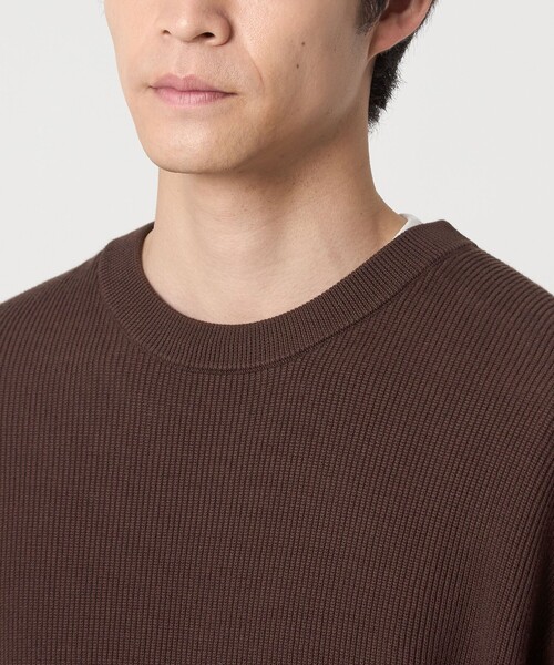 green label relaxing（グリーンレーベルリラクシング）の「コットン アゼ クルーネック ニット（ニット/セーター・メンズ・グレー系/レッド/ブラック/ダークブラウン・S/M/L/XL）」の20枚目の写真