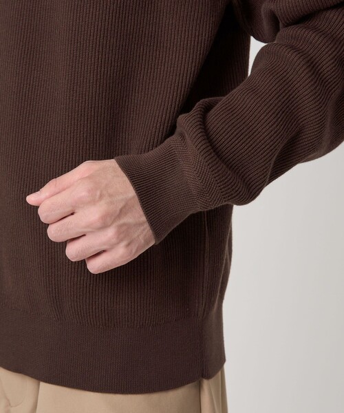 green label relaxing（グリーンレーベルリラクシング）の「コットン アゼ クルーネック ニット（ニット/セーター・メンズ・グレー系/レッド/ブラック/ダークブラウン・S/M/L/XL）」の21枚目の写真