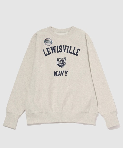 NAVY（ネイビー）の「NAVY ヘビーウェイト カレッジデザインスウェットプルオーバー（スウェット・メンズ・オートミール/杢グレー・M/XL/L）」の3枚目の写真