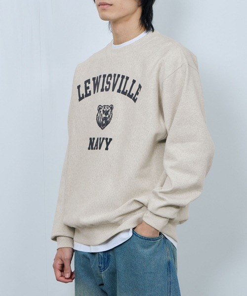 NAVY（ネイビー）の「NAVY ヘビーウェイト カレッジデザインスウェットプルオーバー（スウェット・メンズ・オートミール/杢グレー・M/XL/L）」の11枚目の写真