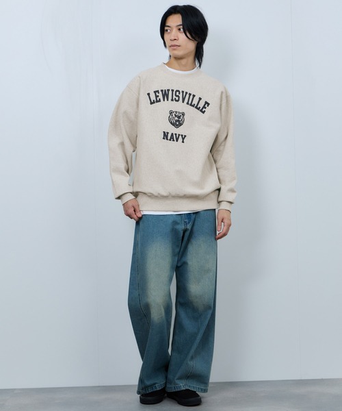 NAVY（ネイビー）の「NAVY ヘビーウェイト カレッジデザインスウェットプルオーバー（スウェット・メンズ・オートミール/杢グレー・M/XL/L）」の14枚目の写真