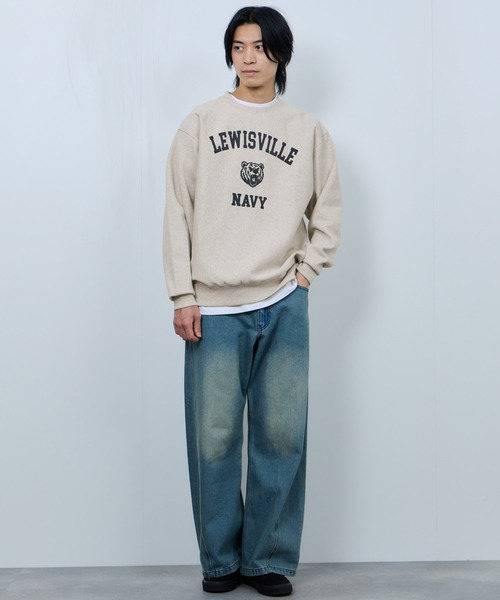 NAVY（ネイビー）の「NAVY ヘビーウェイト カレッジデザインスウェットプルオーバー（スウェット・メンズ・オートミール/杢グレー・M/XL/L）」の15枚目の写真