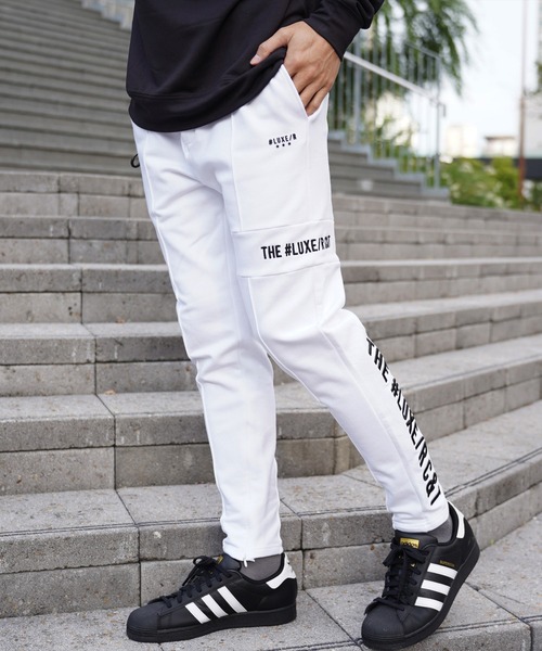LUXE/R GOLF(ラグジュ ゴルフ)の「(RM)【LUXE/R GOLF】スウェット×フリース ピンタック イージー パンツ(チノパンツ・メンズ・ブラック/ライトグレー/オフホワイト・M/L/XL)」の1枚目の写真