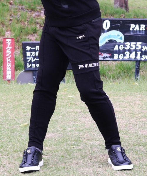 LUXE/R GOLF(ラグジュ ゴルフ)の「(RM)【LUXE/R GOLF】スウェット×フリース ピンタック イージー パンツ(チノパンツ・メンズ・ブラック/ライトグレー/オフホワイト・M/L/XL)」の2枚目の写真