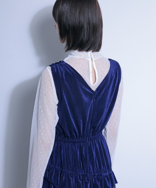 FLANEEK.（フラニーク）の「メッシュベロアワンピース＋チュールトップス　SET（ワンピース・レディース・ネイビー・S/M）」の17枚目の写真
